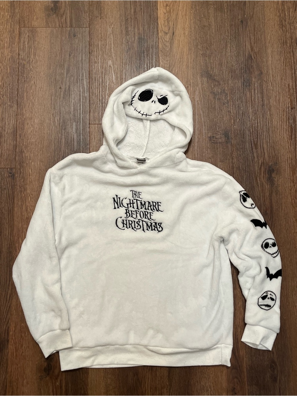 The Nightmare Before Christmas White Hoodie Sweater, Super Soft, Halloween